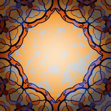 Vector frame for your photo or text with stylized oriental ornament around... Stock Photos