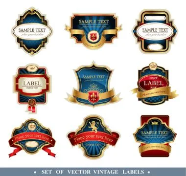 Vector frames and ornamental labels Stock Illustration