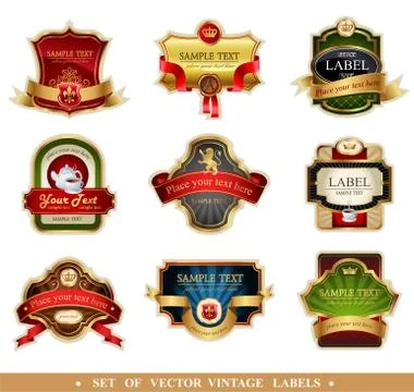 Vector frames and ornamental labels Illustrazione stock