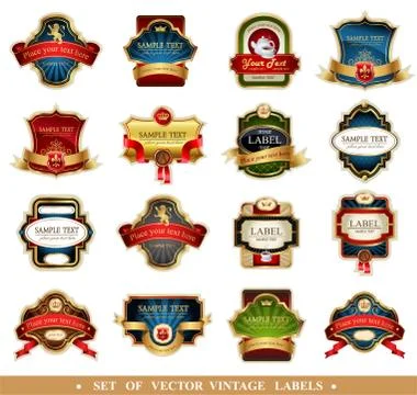 Vector frames and ornamental labels Stock Illustration