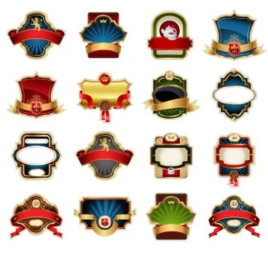 Vector frames and ornamental labels Stock Illustration