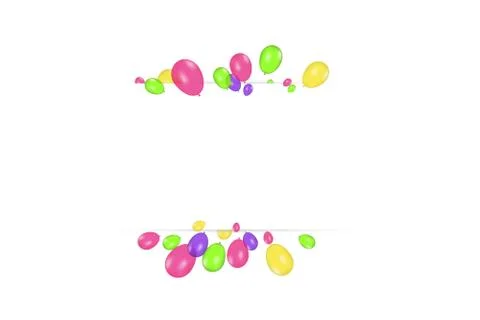 Vector frames photo collage and Color composition of vector realistic balloons Illustrazione stock