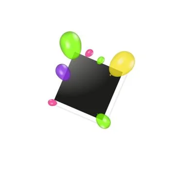 Vector frames photo collage and Color composition of vector realistic balloons Illustrazione stock