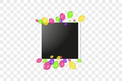 Vector frames photo collage and Color composition of vector realistic balloons 스톡 일러스트