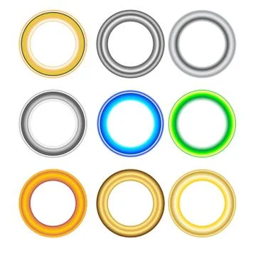 Vector frames set. Gold frame, silver and other bright vintage frames. Stock Illustration