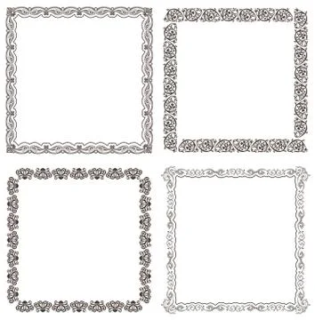 Vector frames set. Ornate and vintage design Stock Illustration