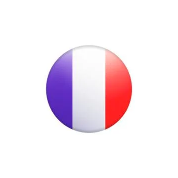 Vector - France Flag Glossy Button Stock Illustration