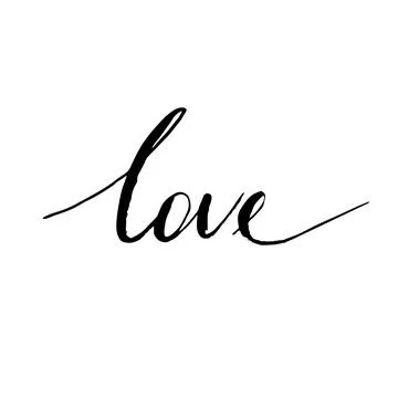 Vector freehand letters love text doodles, valentine s day Stock Illustration
