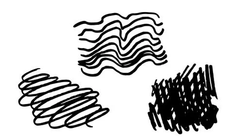 Vector freehand scribble collection isolated on white background 库存插图
