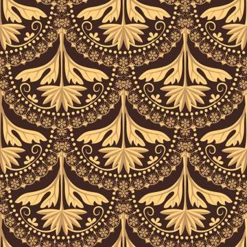 Vector French lace seamless pattern with floral motive Stock Illustration