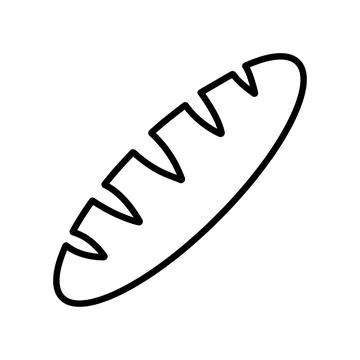Vector french line bread illustration baguette logo. Food bread flat hot icon Stock Illustration