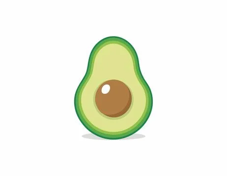 Vector of Fresh Avocado isolated on white background healthy close up. Stock Illustration