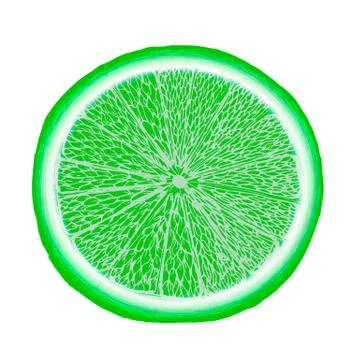 Vector fresh ripe slice of lime on white. Healthy food logo Stock Illustration