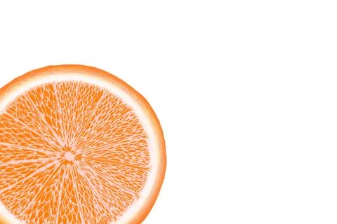 Vector fresh ripe slice of orange on white. Healthy food logo Stock Illustration