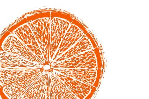 Vector fresh ripe slice of orange on white. Healthy food logo Stock Illustration