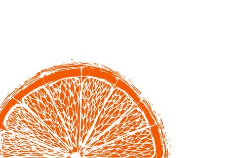 Vector fresh ripe slice of orange on white. Healthy food logo Stock Illustration