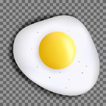 Vector. Fried chicken egg, scrambled eggs on a transparent background. Stock Illustration
