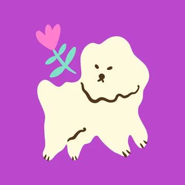 Vector friendly funky boho dog pet. Dogs breed. Stock Illustration