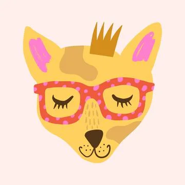 Vector friendly funky boho dog pet. Dogs breed. イラスト素材