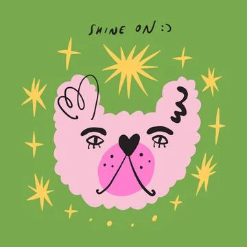 Vector friendly funky boho dog pet. Dogs breed. Stock Illustration