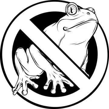 Vector frog in black and white outline Stock Illustration