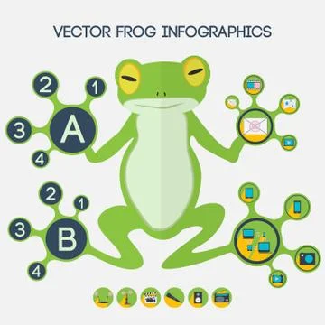 Vector frog infographics 02 イラスト素材