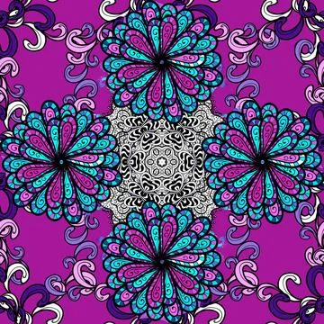 Vector frourish texture. Soft tile. Soft cotton design. Vintage flowery pattern. Stock Illustration