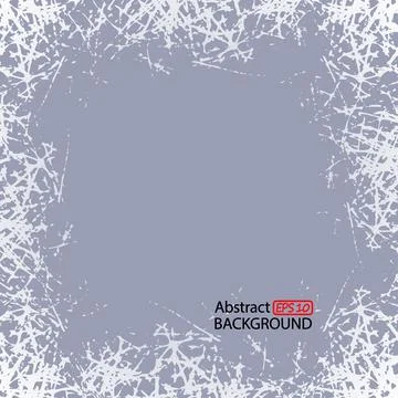 Vector frozen window background. Winter Postcard with picture white frost Stock Illustration