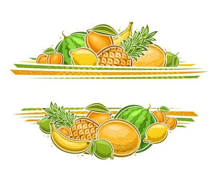 Vector Fruit Border Ilustración de archivo