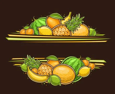 Vector Fruit Border 스톡 일러스트