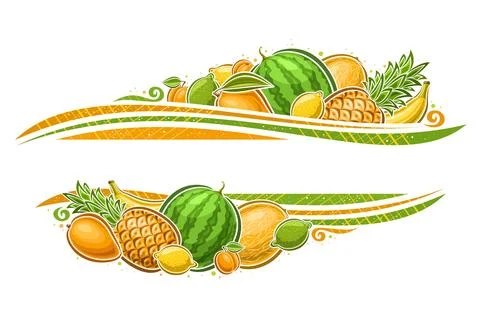 Vector Fruit Border 스톡 일러스트