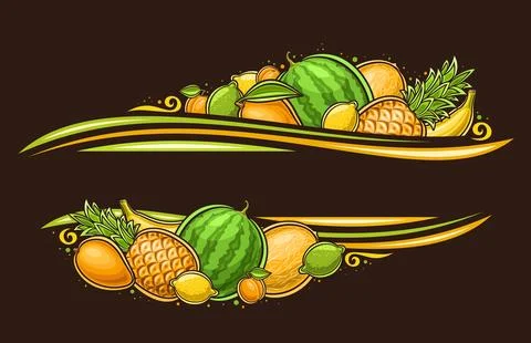 Vector Fruit Border 스톡 일러스트