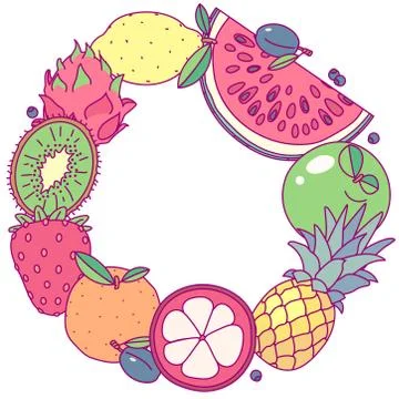 Vector fruit circle clip art Stock Illustration