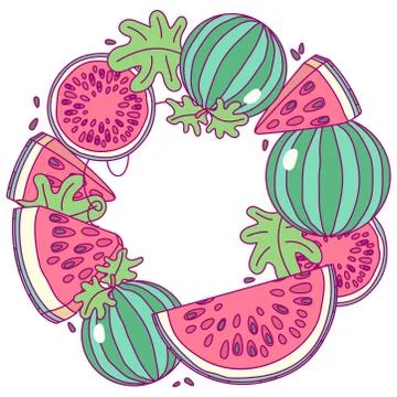 Vector fruit circle clip art Stock Illustration