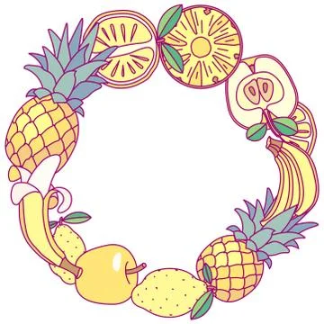 Vector fruit circle clip art Stock Illustration
