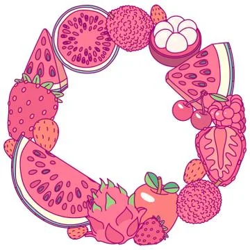 Vector fruit circle clip art Stock Illustration