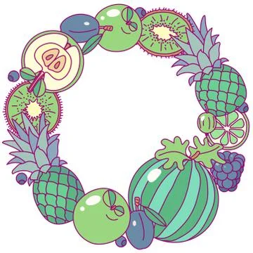 Vector fruit circle clip art Stock Illustration