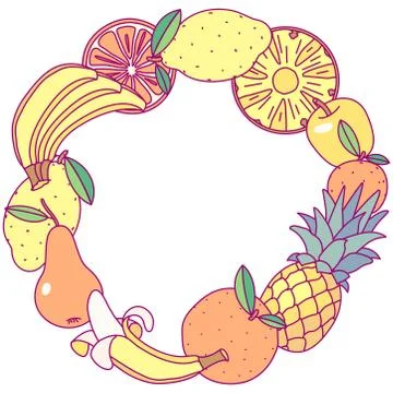 Vector fruit circle clip art Stock Illustration