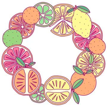 Vector fruit circle clip art Stock Illustration