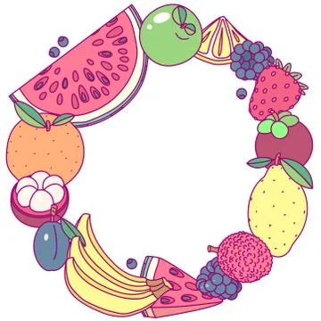 Vector fruit circle clip art Stock Illustration