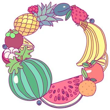 Vector fruit circle clip art Stock Illustration