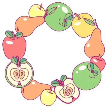 Vector fruit circle clip art Stock Illustration
