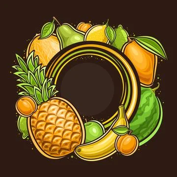 Vector Fruit Frame Stock Illustration