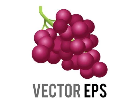 Vector fruit gradient purple grapes bunch icon Illustrazione stock