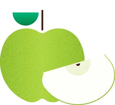 Vector fruit green apple cartoon vector illustration isolated object Stock Illustration