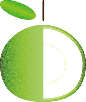 Vector fruit helf Guava cartoon vector illustration isolated object Stock Illustration