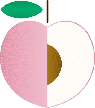 Vector fruit helf Peach cartoon vector illustration isolated object Illustrazione stock