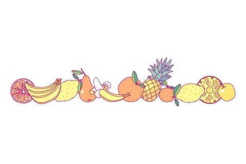 Vector fruit panorama border art Stock-Illustration