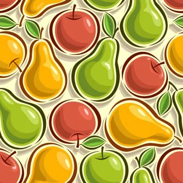 Vector fruit seamless pattern Stock Illustration