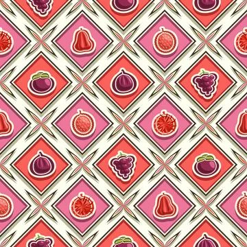 Vector Fruit Seamless Pattern Stock Illustration